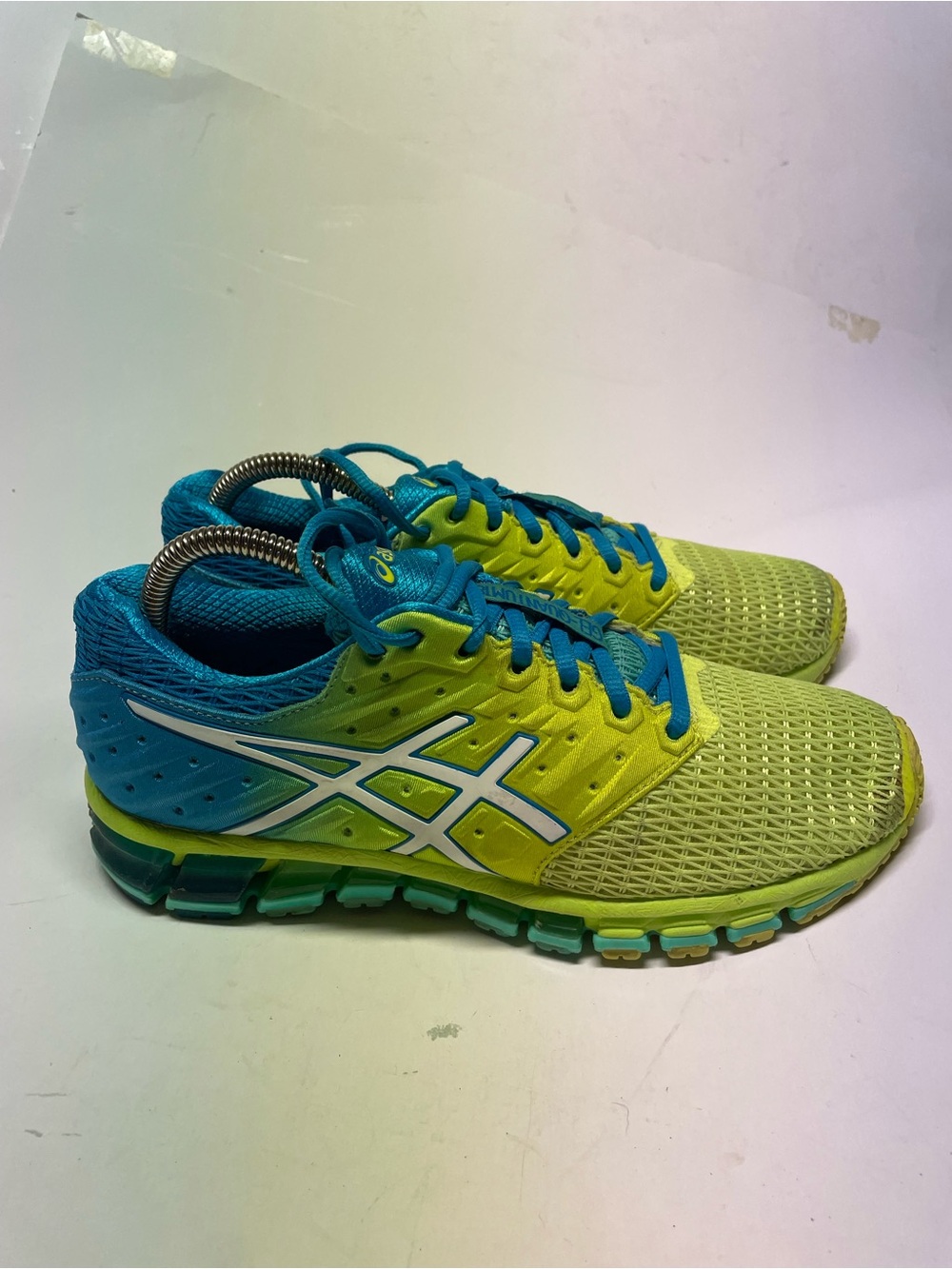 Asics Gel-Quantum 180 2 Lime Green Blue Running Shoes T6G7N Women's size 8